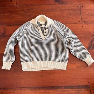 Mara Hoffman wool ribbed collared Henley sweater